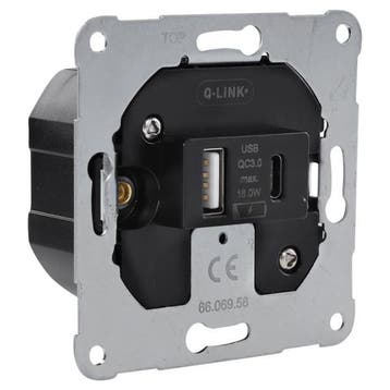 USB stopcontact | Q-link (Inbouw, USB A, USB C), Verzenden, Nieuw