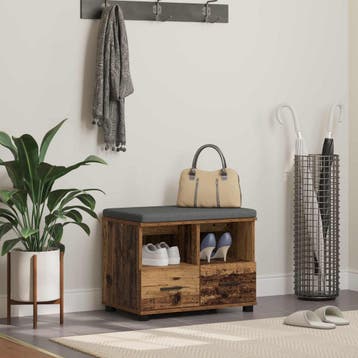 vidaXL Halbank Oudhout 60 x 38 x 46 cm Geïndustrialiseerd, Verzenden, Nieuw