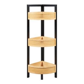 Hoekkast Tervola met 3 planken 80x23x31,5 cm zwart naturel e, Verzenden, Nieuw
