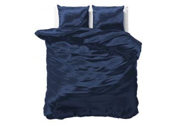 Sleeptime Beauty Skin Care Dekbedovertrek Navy - 200X200/220, Nieuw