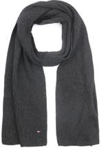 Tommy Hilfiger Rib Sjaal Antraciet maat one size Heren, Verzenden, Nieuw, Tommy Hilfiger