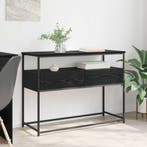 vidaXL Wandtafel met lade Zwart Eiken 100 x 40 x 75 cm, Minder dan 45 cm, Verzenden, Nieuw, 70 cm of meer