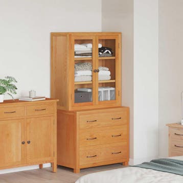 vidaXL Opslagmeubel Set 2 st Bruin 80 x 50 x 160 cm Massief, Verzenden, Nieuw