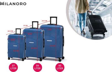 2dekans | Milanoro Kofferset 3-delig - Lichtgewicht, Sieraden, Tassen en Uiterlijk, Koffers, Ophalen of Verzenden, Zo goed als nieuw