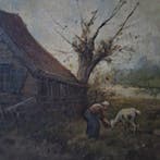 Ferdinand Marinus (1808-1890) - Bauernhausszene mit, Antiek en Kunst, Kunst | Schilderijen | Klassiek