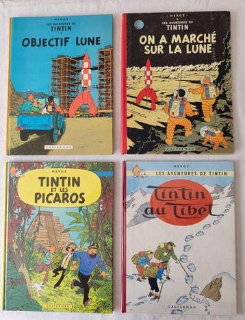 Tintin - 4x C - EO/Ré - 4 Album - 1960/1976, Nieuw