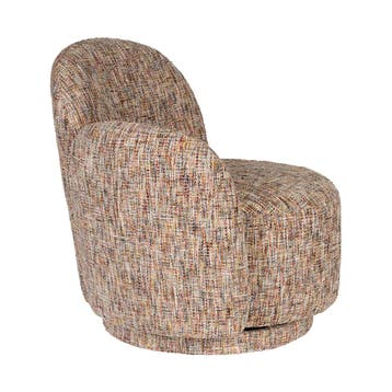 *WOONWINKEL* Dutchbone Rose Draaibare Fauteuil Beige, Huis en Inrichting, Fauteuils, Verzenden, Nieuw, Stof