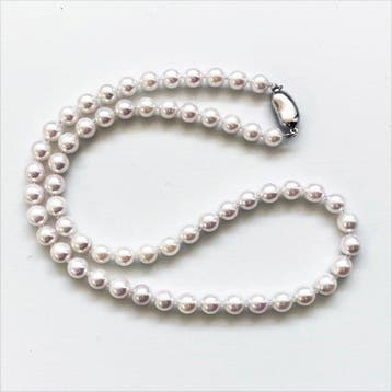 Halsketting Zilver Parel - PSLAkoya6.5-7.0mm, Nieuw