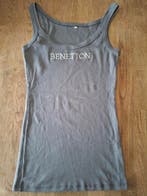 Benetton grijs hemdje geborduurd logo maat S, Benetton, Zo goed als nieuw, Grijs, Maat 36 (S)
