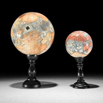 GEEN RESERVEPRIJS - Prachtig paar rode Maligano Sphere op