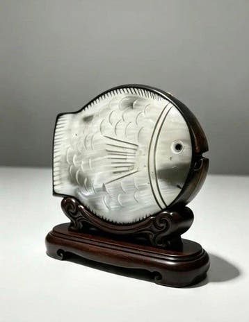 Kan - Natuurhoorn - .925 zilver - Uniek - Vintage - Vis