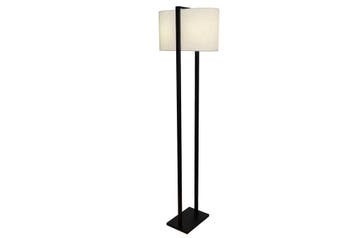 Vloerlamp COLLEEN 160cm metaal zwart met witte lampenkap -, Ophalen of Verzenden, Nieuw