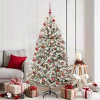 vidaXL Kunstkerstboom met 300 LED Groen en Wit 180 cm PVC en, Diversen, Kerst, Verzenden, Nieuw