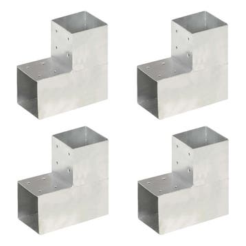 vidaXL Paalverbindingen 4 st L-vorm 101x101 mm, Verzenden, Nieuw