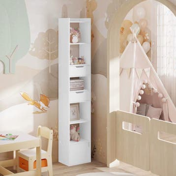 Sedia Boekenkast wit of licht eiken hout look - Spaanplaat, Huis en Inrichting, Kasten | Boekenkasten, Verzenden, Nieuw