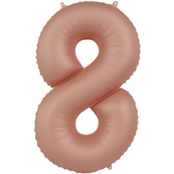 Folie Ballon cijfer 8 Vintage Rose 86 cm, Verzenden, Nieuw, Feestartikel, Verjaardag