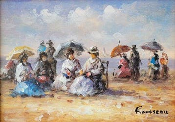 Camille Rousseau (1949) - Les élégantes à la plage ~