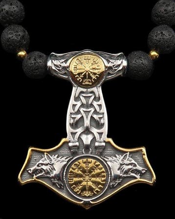Viking ketting Thors hamer – Lavasteen – Ruwe kracht en