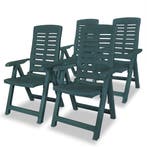 vidaXL Tuinstoelen 4 st verstelbaar kunststof groen, Verzenden, Nieuw, Kunststof