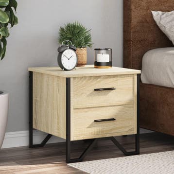vidaXL Nachtkastjes 2 st 40x41x40 cm bewerkt hout sonoma, Minder dan 45 cm, Verzenden, Nieuw, Minder dan 55 cm