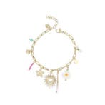 Armband Lente Goudkleurig Stainless Steel - Verkleurt niet, Sieraden, Tassen en Uiterlijk, Armbanden, Nieuw, Goud, Staal, Met bedels of kralen