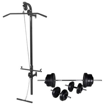 vidaXL Krachttoren voor aan de wand met halterset 60,5 kg, Verzenden, Nieuw