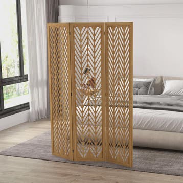 Vouwbare Houten Kamerverdeler met Decoratief Patroon - 3 Pan, Verzenden, Nieuw