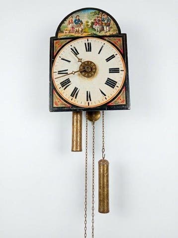 Zwarte Woud wandklok - Hout, Metaal - 1850-1900, Antiek en Kunst, Antiek | Klokken