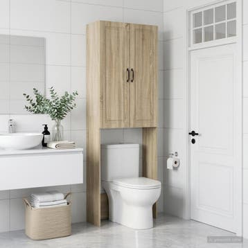 vidaXL Toiletkast UTRECHT Sonoma Eiken 66 x 25,5 x 190 cm, Verzenden, Nieuw