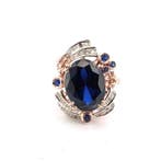 Zonder minimumprijs - Ring - 9 kt. Roségoud, Zilver Spinel -, Nieuw