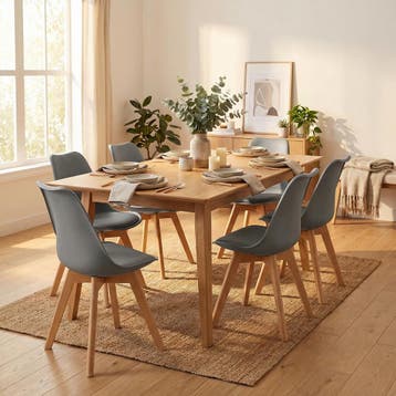 Grijze Eettafel Stoelen 6 | Modern | A-kwaliteit, Huis en Inrichting, Stoelen, Kunststof, Nieuw, Ophalen of Verzenden, Vijf, Zes of meer stoelen