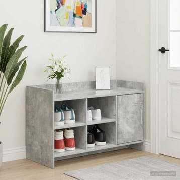 vidaXL Schoenenkast Betongrijs 100 x 39,5 x 51 cm Bewerkt, Verzenden, Nieuw