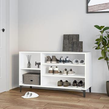 vidaXL Schoenenkast 102x36x60 cm bewerkt hout wit, Verzenden, Nieuw
