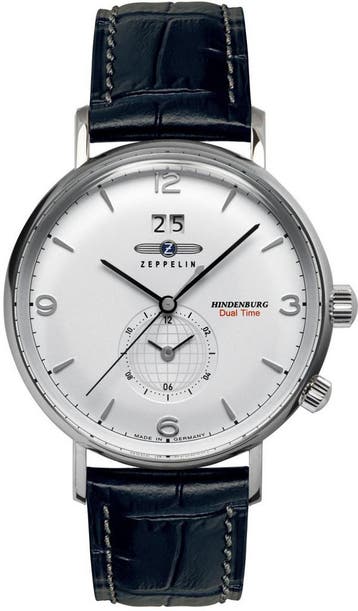 Zeppelin 8044-1 LZ 129 Hindenburg horloge 41 mm, Overige merken, Staal, Verzenden, Polshorloge