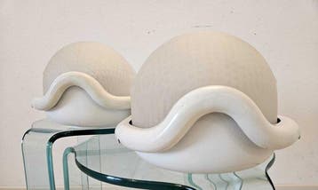 Flos - Achille Castiglioni - Noce - Wandlamp (2) - Opaline, Nieuw