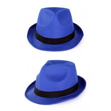 Blauwe maffia gangster feesthoedjes - Gangsterhoeden, Ophalen of Verzenden, Nieuw