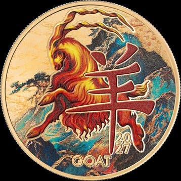 Kameroen. 500 Francs 2027, Lunar Zodiac Golden Collection -