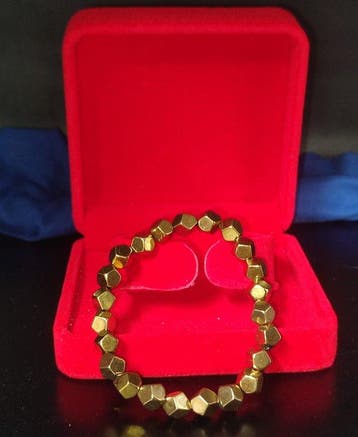Prachtige pyrietarmband in geschenkdoos Gratis verzending -