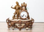 Figurale pendule - Antiek Albast, Zinklegering - 1850-1900