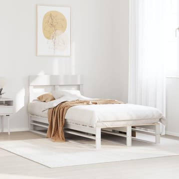 vidaXL Bedframe zonder matras massief grenenhout wit 90x190, 90 cm, Eenpersoons, Verzenden, Wit