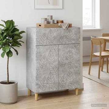 vidaXL Dressoir Betongrijs 66 x 34,5 x 90 cm Bewerkt hout, Verzenden, Nieuw, Overige houtsoorten, Minder dan 50 cm