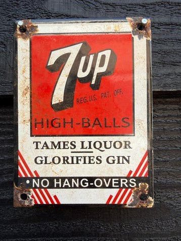 7Up - 7Up High-Balls No Hang-Overs - Emaille bord - Emaille
