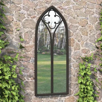 vidaXL Tuinspiegel 70x30 cm ijzer zwart, Verzenden, Nieuw