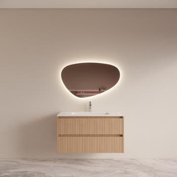 Badmeubelset BWS Riga Met Asia Wastafel Wit 100 cm Licht, Ophalen of Verzenden, Nieuw, Bad