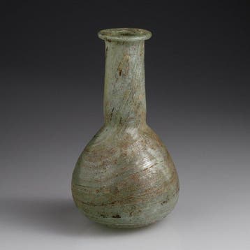 Oud-Romeins Glas Unguentarium met peervormig lichaam - 122, Antiek en Kunst