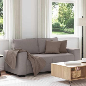 vidaXL 2-zitsbank Taupe 180x77x82 cm Stof, Verzenden, Nieuw, Tweepersoons, Stof