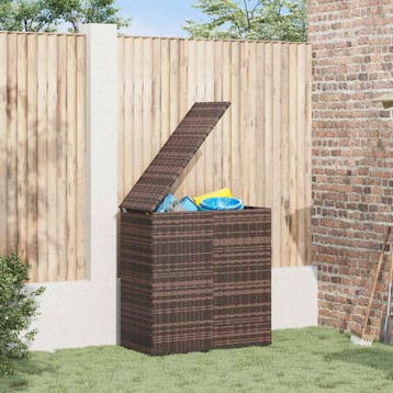 vidaXL Tuinbox 100x49x103,5 cm polyetheen rattan bruin, Verzenden, Nieuw