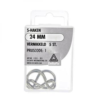 10 stuks Deltafix S-haak 24mm Vernikkeld Set 5st, Doe-het-zelf en Verbouw, IJzerwaren en Bevestigingsmiddelen, Ophalen of Verzenden