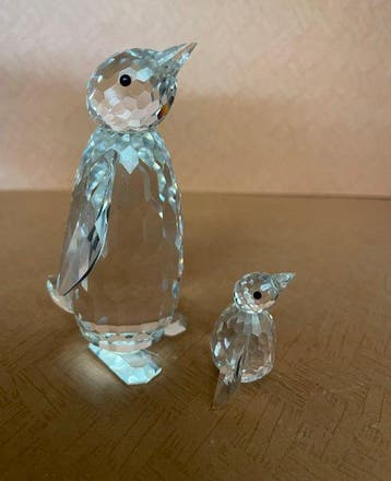 Swarovski - Beeldje - Pinguin Set met Grote en Kleine