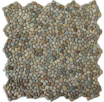 Wand Mozaïek Tegels Factory Mini Kiezelsteen Olijf - Matj.., Wandtegels, Nieuw, Ophalen of Verzenden, 20 tot 40 cm